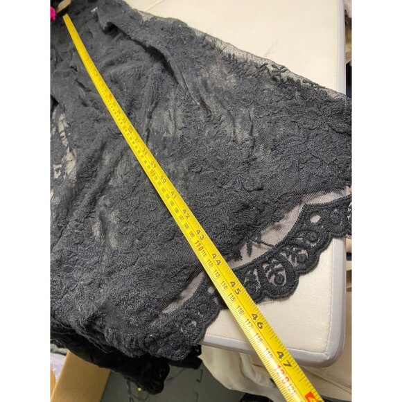 Hers & Mine Black Lace Kimono Long Cardigan Size M/L Sheer Mesh Grunge Gothic - Picture 7 of 15